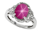 Tommaso Design Oval 10x8mm Created Star Ruby Ring