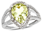 Star K  Pear Shape 11x8mm Genuine Lemon Quartz Ring