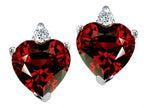 Tommaso Design™ Heart Shape 7mm Genuine Garnet s Earrings Studs