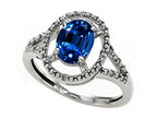 Tommaso Design Oval 8x6mm Created Blue Sapphire Ring