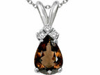 Tommaso Design™ Genuine Smoky Quartz Pendant Necklace