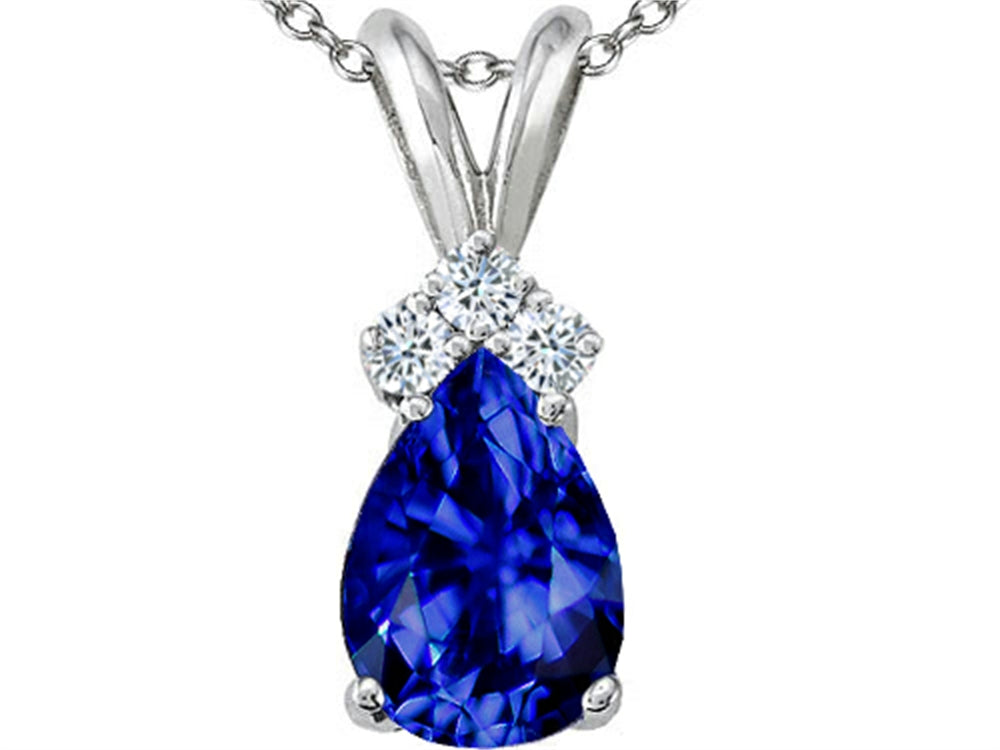 Tommaso Design™ Created Blue Sapphire Pendant Necklace
