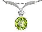 Tommaso Design™ Round 7mm Genuine Peridot Pendant Necklace