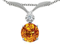 Tommaso Design™ Round 7mm Genuine Citrine Pendant Necklace