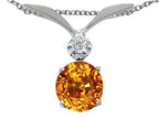 Tommaso Design™ Round 7mm Genuine Citrine Pendant Necklace