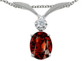 Tommaso Design™ Oval 7x5mm Genuine Garnet Pendant Necklace