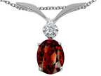 Tommaso Design™ Oval 7x5mm Genuine Garnet Pendant Necklace