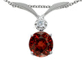 Tommaso Design™ Round 7mm Genuine Garnet Pendant Necklace
