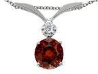 Tommaso Design™ Round 7mm Genuine Garnet Pendant Necklace