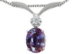 Tommaso Design™ Oval 7x5mm Simulated Alexandrite Pendant Necklace