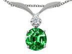 Tommaso Design™ Round 7mm Simulated Emerald Pendant Necklace