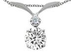 Tommaso Design™ Round Genuine White Topaz Pendant Necklace