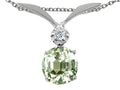 Tommaso Design™ Round 7mm Green Amethyst Pendant Necklace