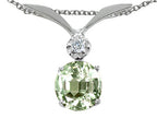 Tommaso Design™ Round 7mm Green Amethyst Pendant Necklace