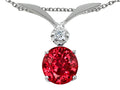 Tommaso Design™ Round 7mm Created Ruby Pendant Necklace