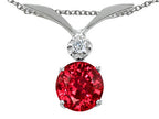 Tommaso Design™ Round 7mm Created Ruby Pendant Necklace