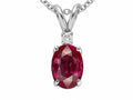 Tommaso Design™ Genuine Ruby and Diamond Pendant Necklace
