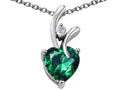 Star K™ Simulated Heart Shaped Emerald Pendant Necklace
