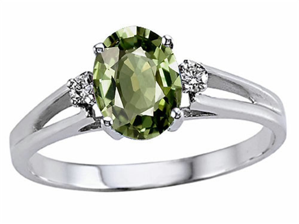 Tommaso Design Genuine Green Sapphire Ring
