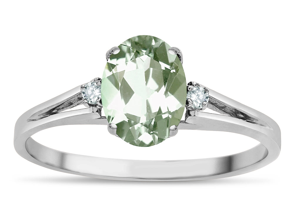 Tommaso Design Green Amethyst Ring