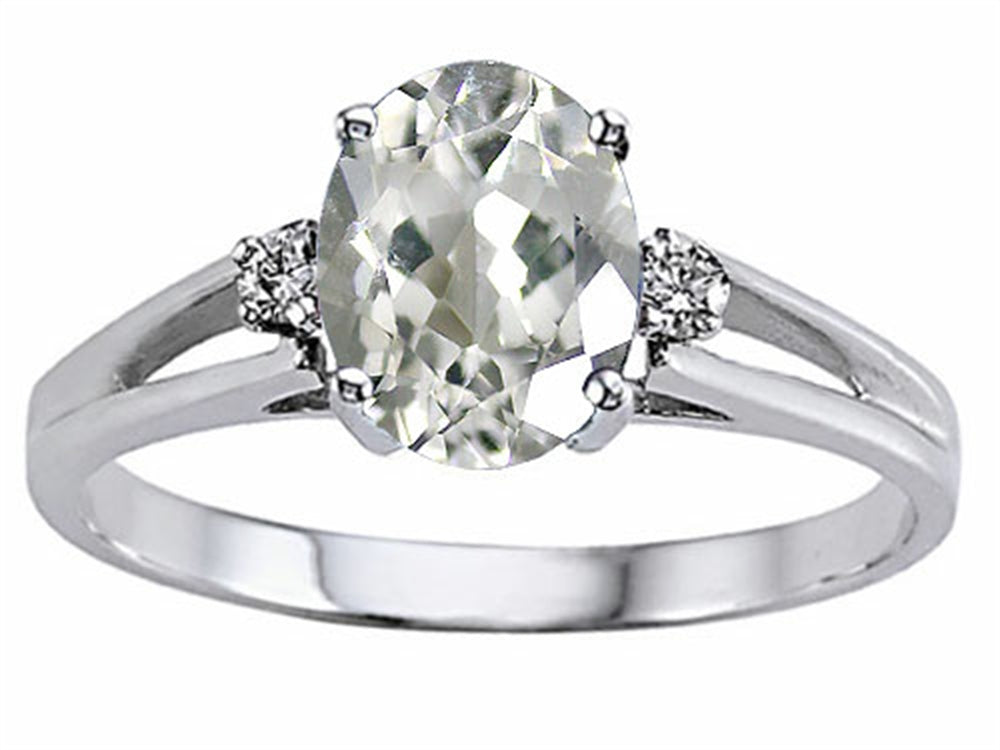 Tommaso Design Genuine White Topaz Ring