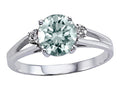 Tommaso Design Genuine Aquamarine Round 7mm Ring