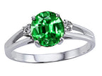 Tommaso Design Simulated Emerald Ring