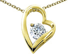 Tommaso Design™ Round 7mm Genuine White Topaz Heart Pendant Necklace