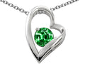 Star K™ Simulated Round Emerald Pendant Necklace