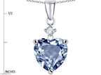 Star K™ Heart shape 8mm Simulated Aquamarine Pendant Necklace
