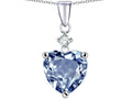 Star K™ Heart shape 8mm Simulated Aquamarine Pendant Necklace