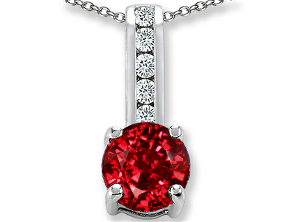 Finejewelers Created Ruby And Cubic Zirconia Pendant Necklace