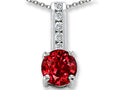 Finejewelers Created Ruby And Cubic Zirconia Pendant Necklace