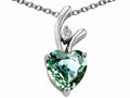 Star K™ Heart Shaped 8mm Simulated Green Sapphire Pendant Necklace
