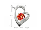 Star K™ Round 7mm Simulated Orange Mexican Fire Opal Heart Shape Pendant Necklace