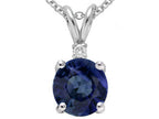 Tommaso Design™ Round 6mm Genuine Sapphire Pendant Necklace