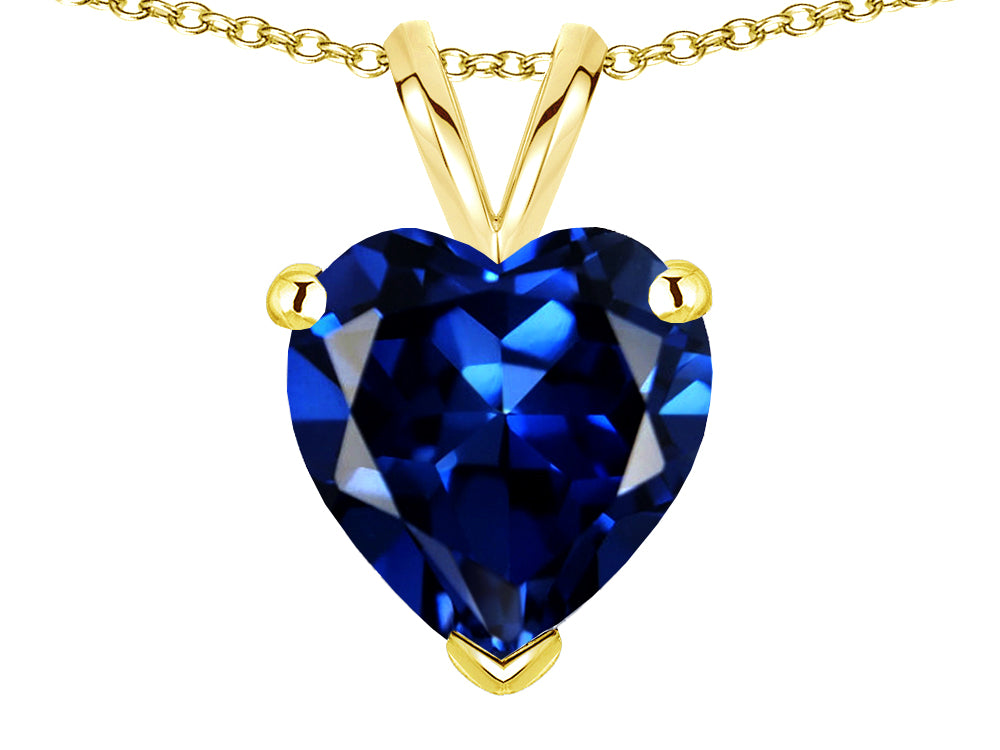 Star K ™ 8mm Heart Created Sapphire Pendant Necklace
