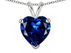Star K ™ 8mm Heart Created Sapphire Pendant Necklace