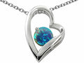 Star K™ Created Round Blue Opal Pendant Necklace