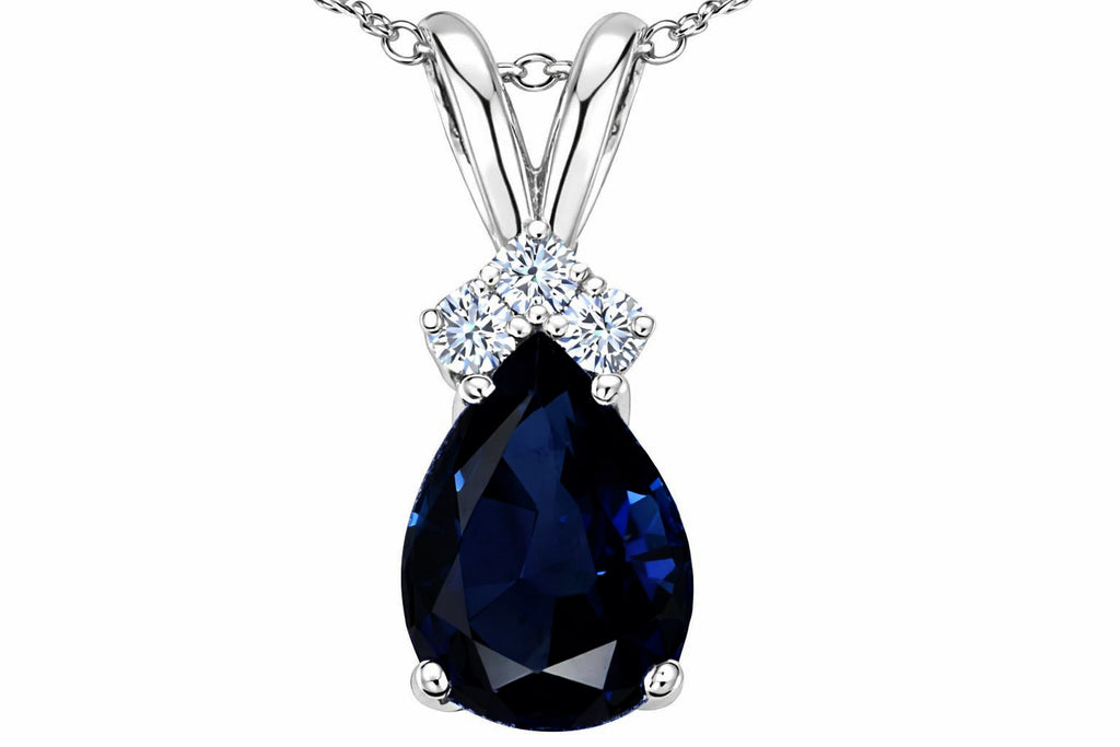 Tommaso Design™ Genuine Sapphire Pendant Necklace