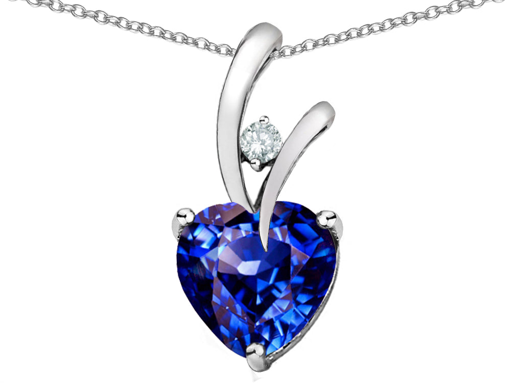 Star K™ Heart Shaped 8mm Simulated Tanzanite Endless Love Pendant Necklace