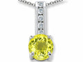 Finejewelers Simulated Yellow Sapphire And Genuine Cubic Zirconia Pendant Necklace