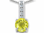 Finejewelers Simulated Yellow Sapphire And Genuine Cubic Zirconia Pendant Necklace