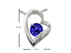 Star K™ 7mm Round Simulated Tanzanite Heart Shape Pendant Necklace