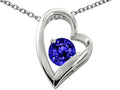 Star K™ 7mm Round Simulated Tanzanite Heart Shape Pendant Necklace