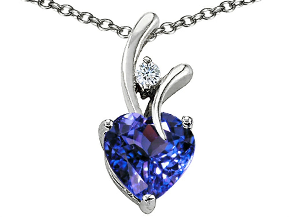 Star K™ Heart Shaped 8mm Simulated Tanzanite Pendant Necklace
