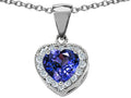 Star K™ 925 Simulated Heart Shaped Tanzanite Pendant Necklace
