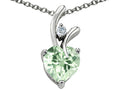 Star K™ Genuine Heart Shaped 8mm Green Amethyst Pendant Necklace