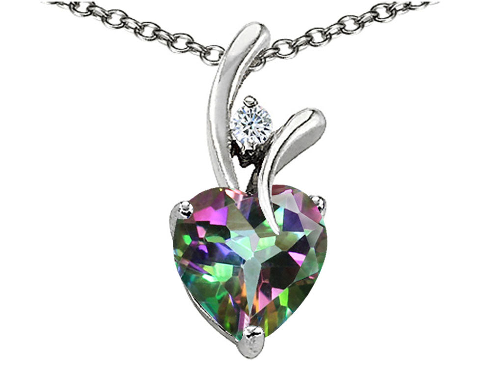 Star K™Heart Shaped 8mm Mystic Topaz Pendant Necklace