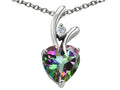 Star K™Heart Shaped 8mm Mystic Topaz Pendant Necklace